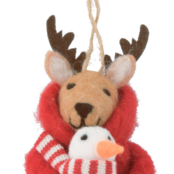 Deko-Hänger Rentier mit Schneemann