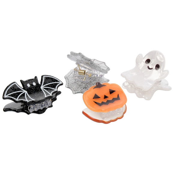 4 Haarklammern im Halloween-Look