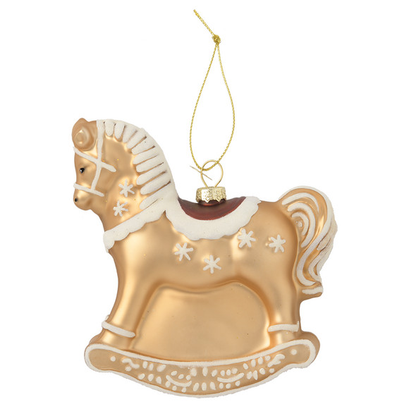Baumschmuck Schaukelpferd mit Glitzer