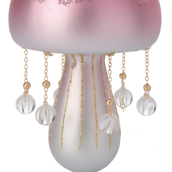Baumschmuck Pilz mit Glitzer