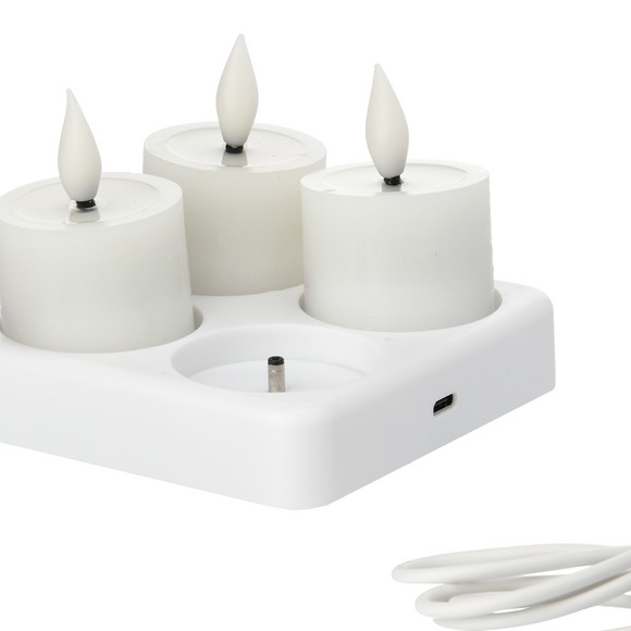 4 LED Wachsteelichter aufladbar