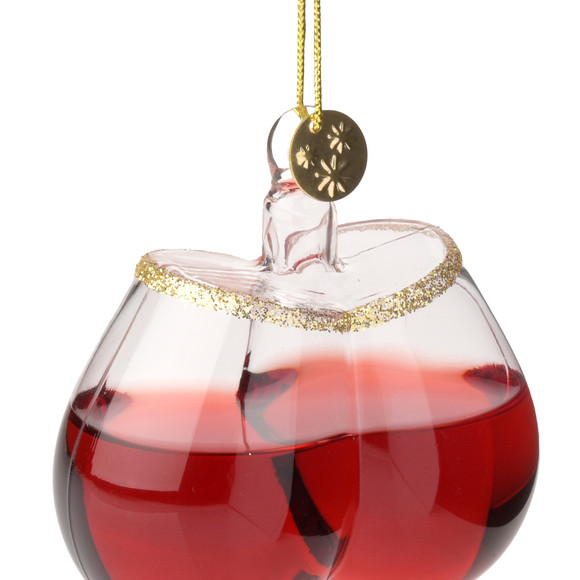 Baumschmuck Weinglas mit Glitzer