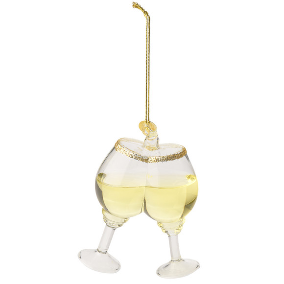 Baumschmuck Weingläser mit Glitzer