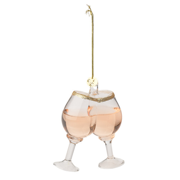 Baumschmuck Weingläser mit Glitzer