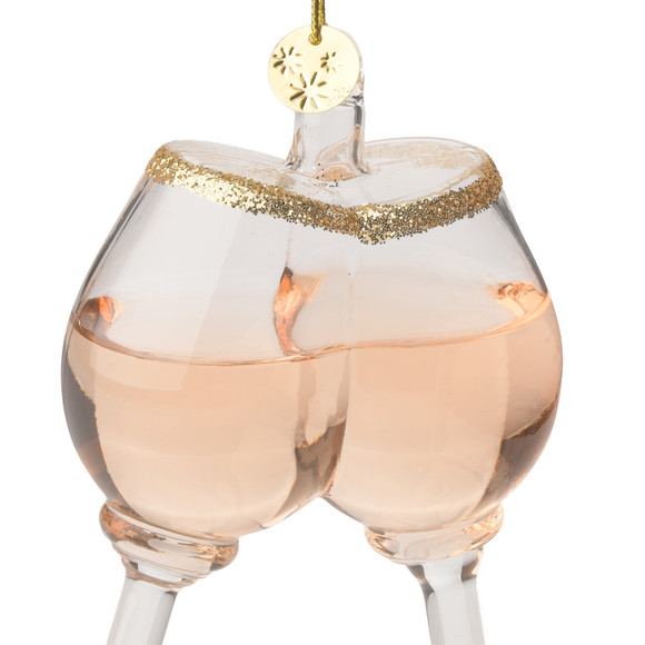 Baumschmuck Weingläser mit Glitzer