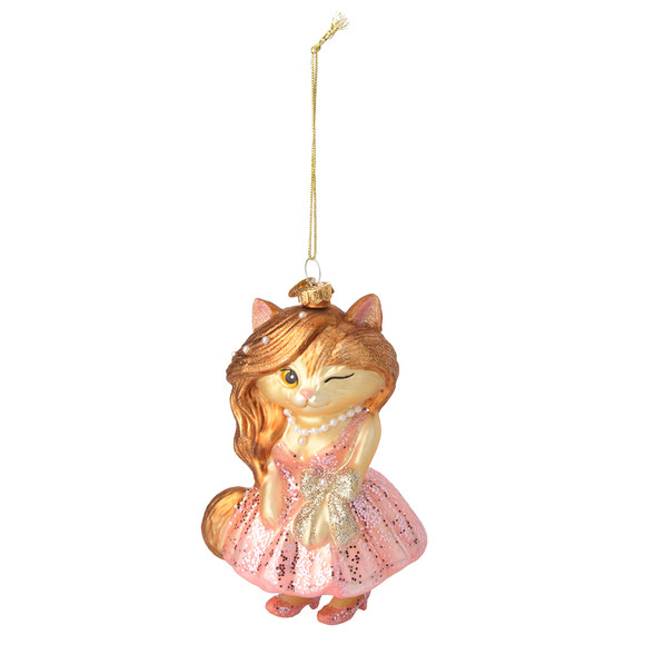 Baumschmuck Katze im Kleid