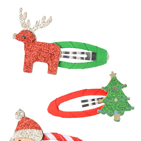 4 Haarspangen im weihnachtlichen Design