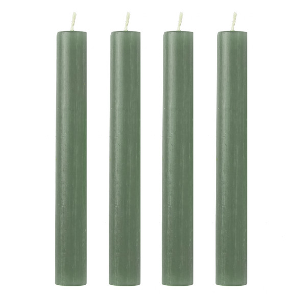 4 Stabkerzen in Rustik-Optik