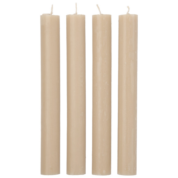 4 Stabkerzen in Rustik-Optik