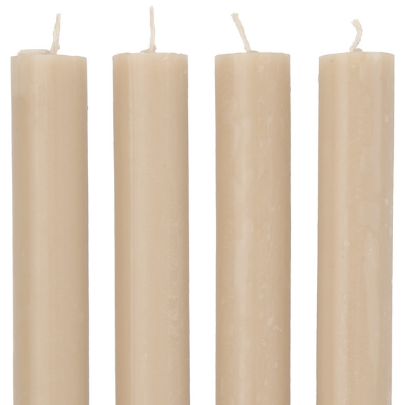 4 Stabkerzen in Rustik-Optik