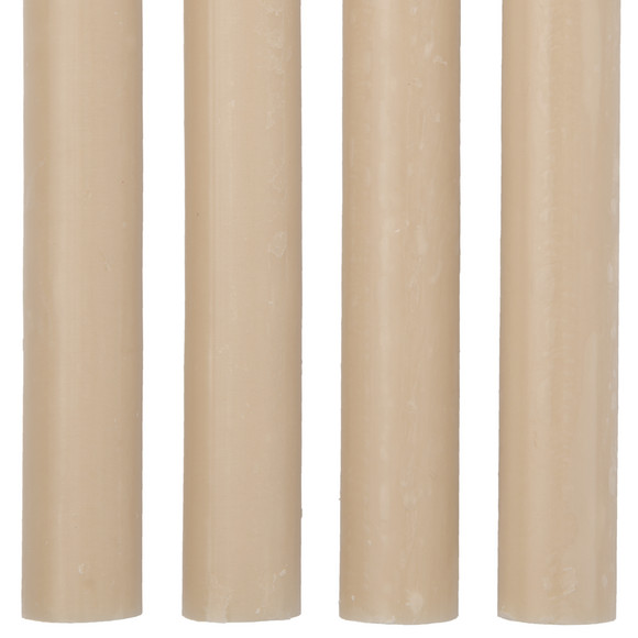 4 Stabkerzen in Rustik-Optik