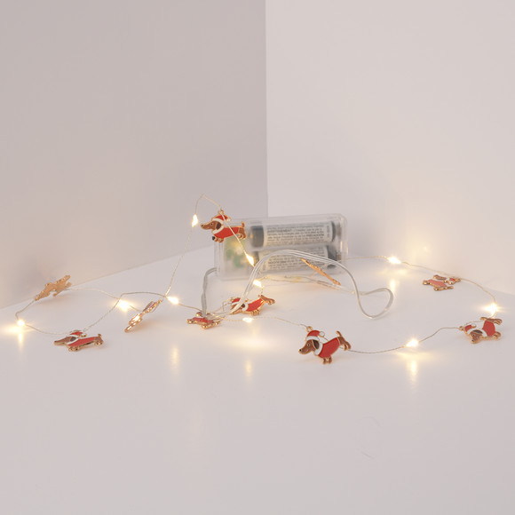 LED-Lichterkette mit Dackel-Figuren