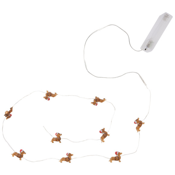 LED-Lichterkette mit Dackel-Figuren