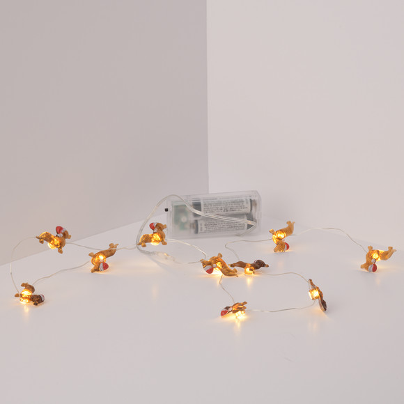 LED-Lichterkette mit Dackel-Figuren