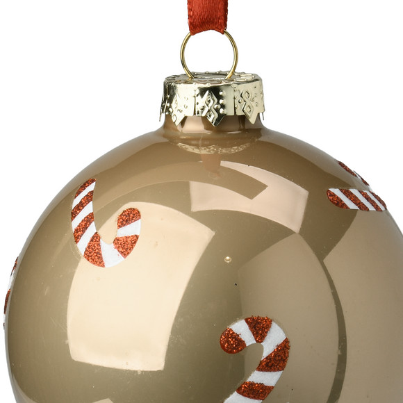 Weihnachtskugel mit Zuckerstangen