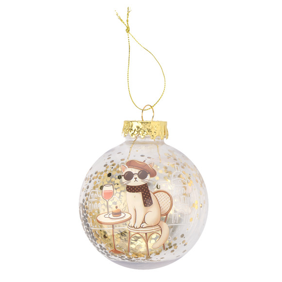 Weihnachtskugel mit Katzen-Motiv