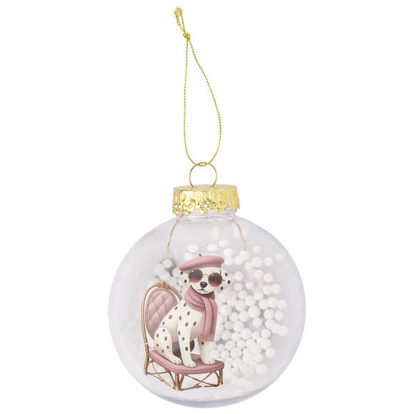 Weihnachtskugel mit Hunde-Motiv