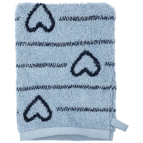 Waschhandschuh mit Herz-Allover