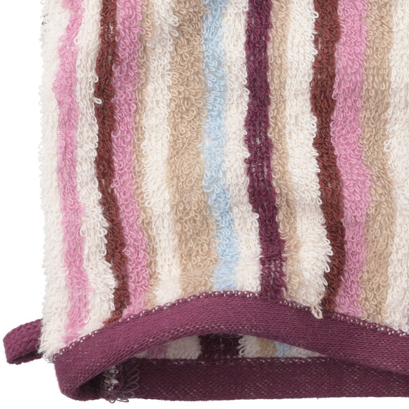 Waschhandschuh mit bunten Streifen