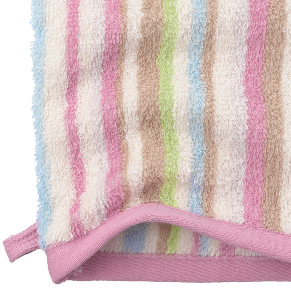 Waschhandschuh mit bunten Streifen