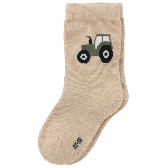 3 paar babysokjes met tractormotieven