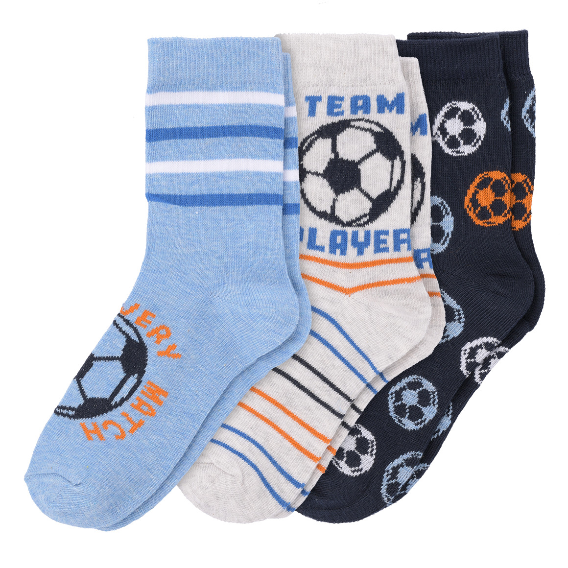 3 Paar Jungen Socken mit Fußball-Motiv | Ernsting\'s family