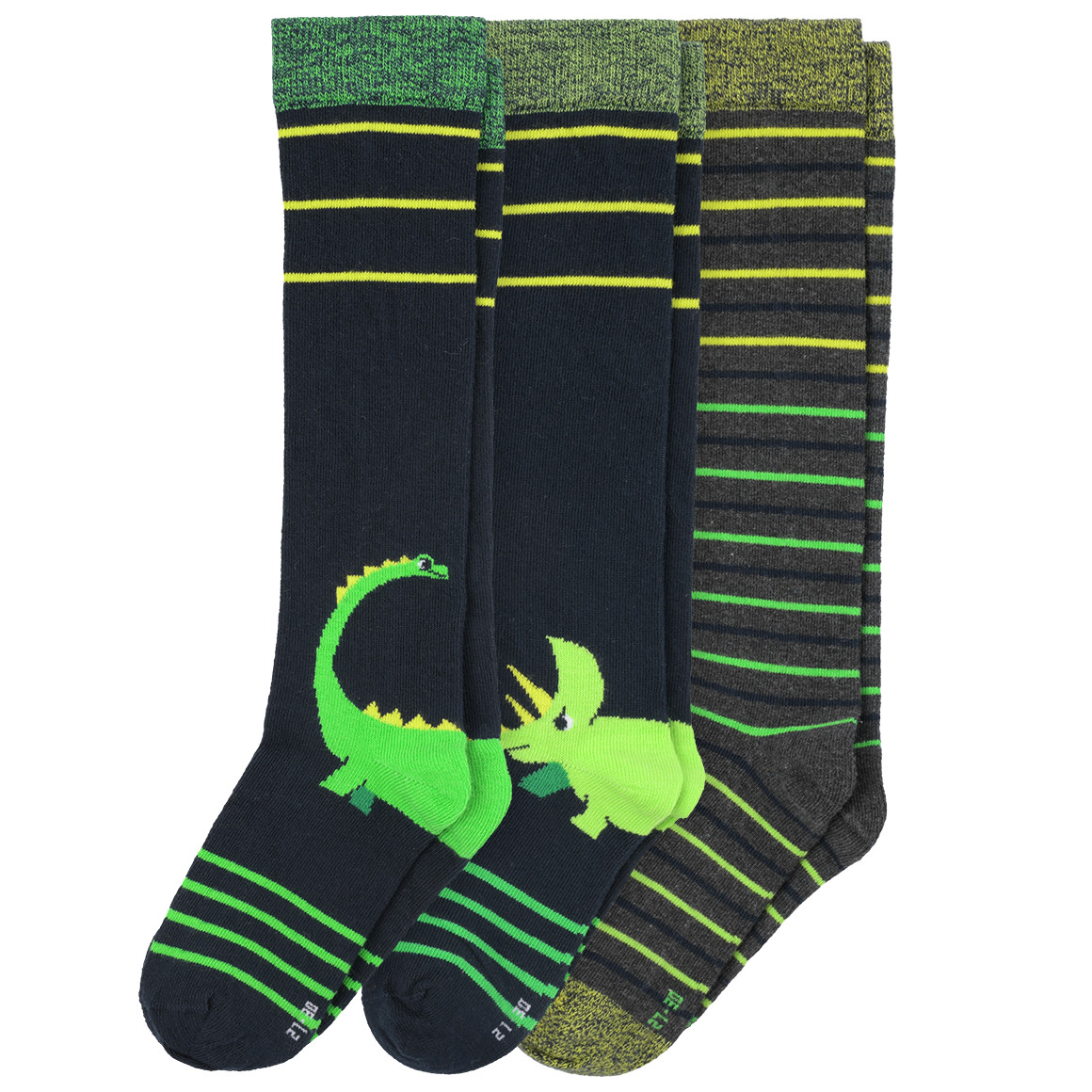 3 Paar Jungen Kniestrümpfe mit Dino-Motiven