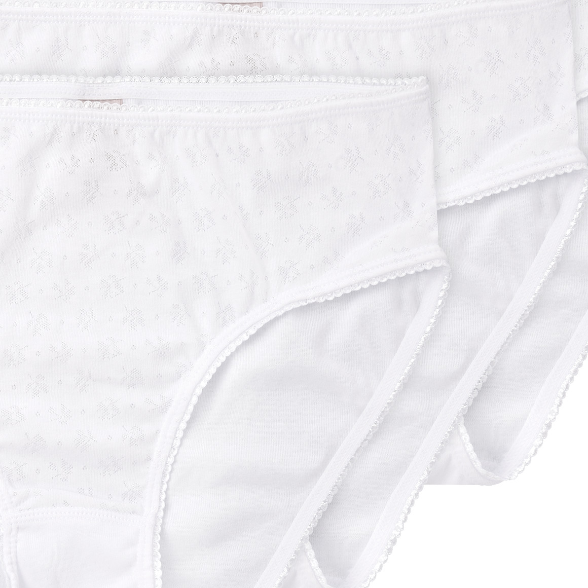 3 Damen Slips mit Mäusezähnchen-Spitze