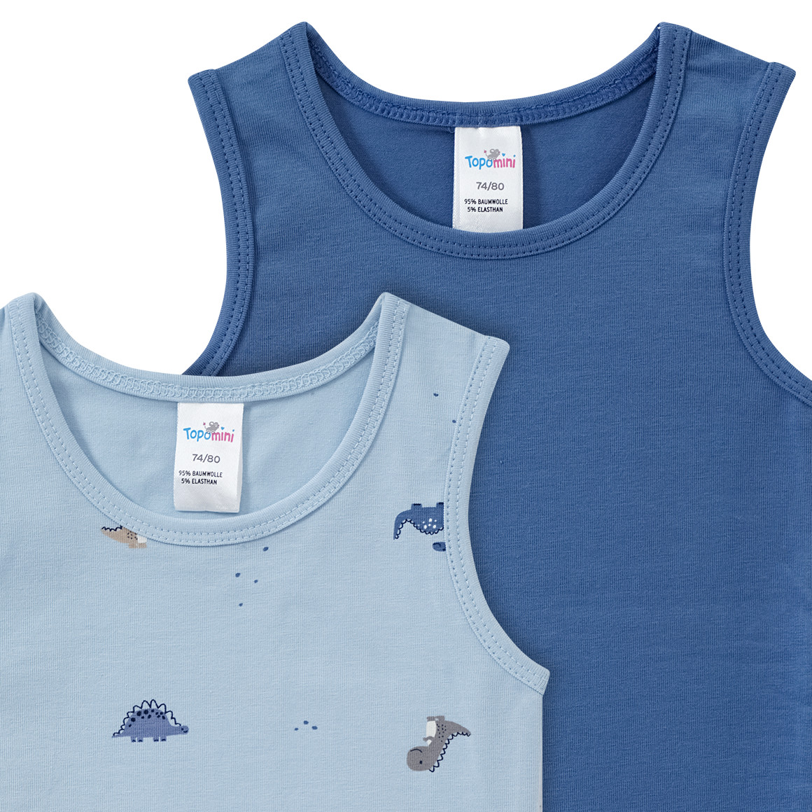 2 Baby Unterhemden in verschiedenen Dessins