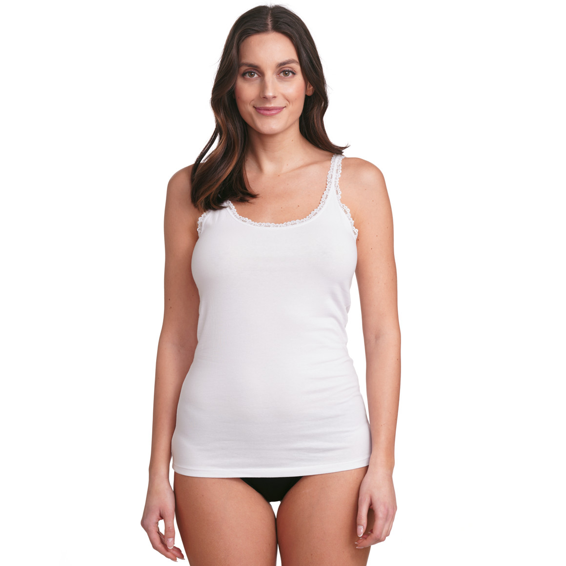 2 Damen Unterhemden mit Spitze