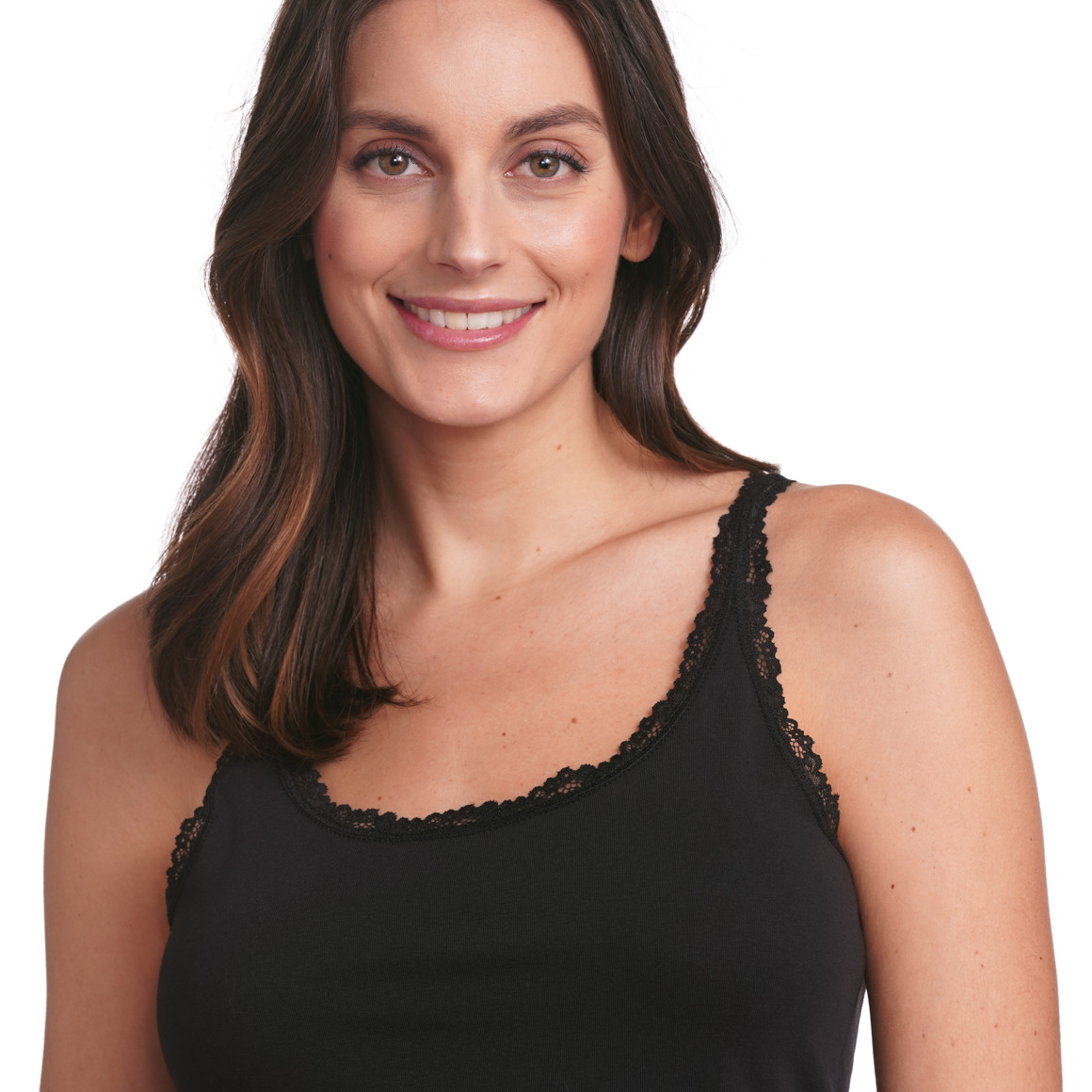 2 Damen Unterhemden mit Spitze