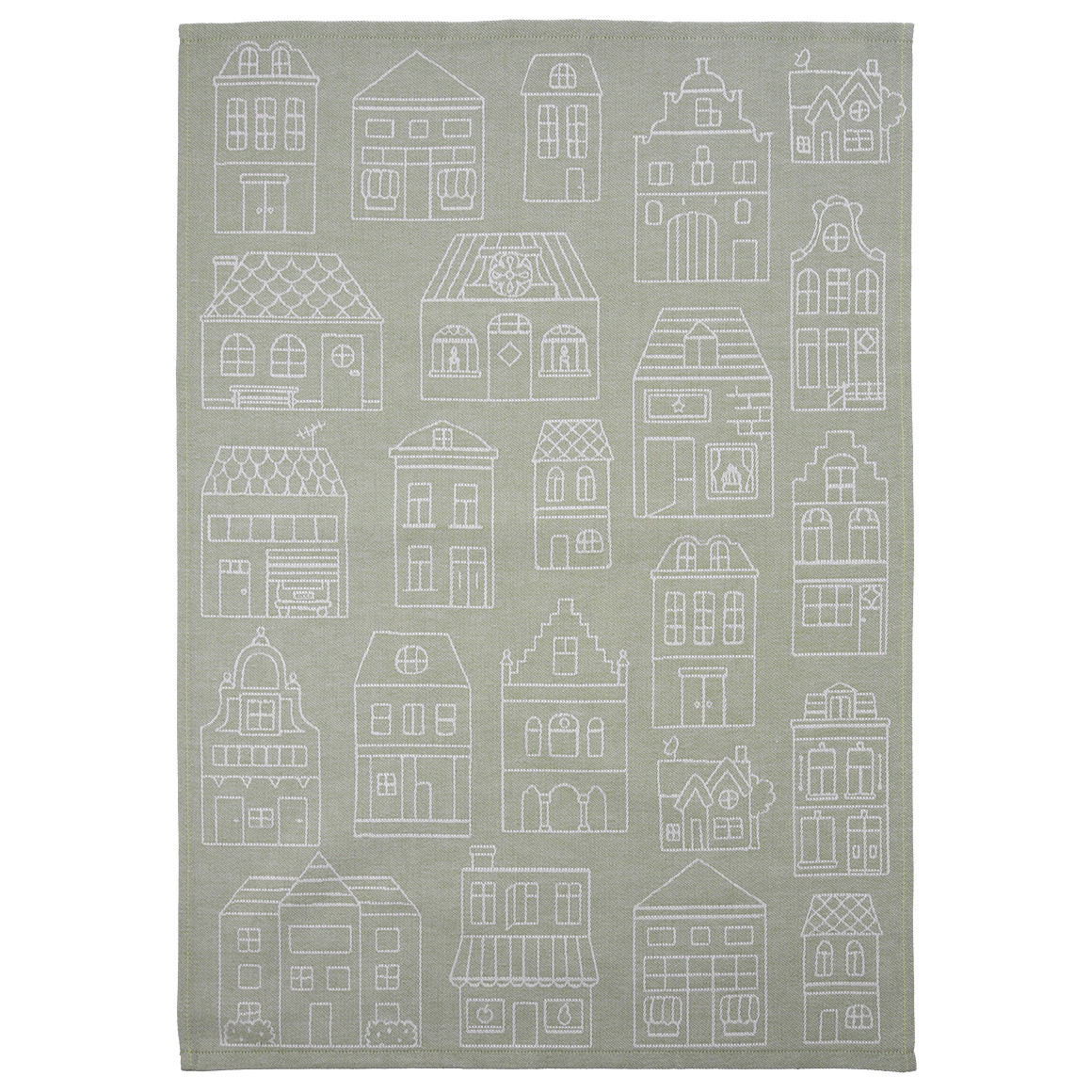 2 theedoeken met huisjes