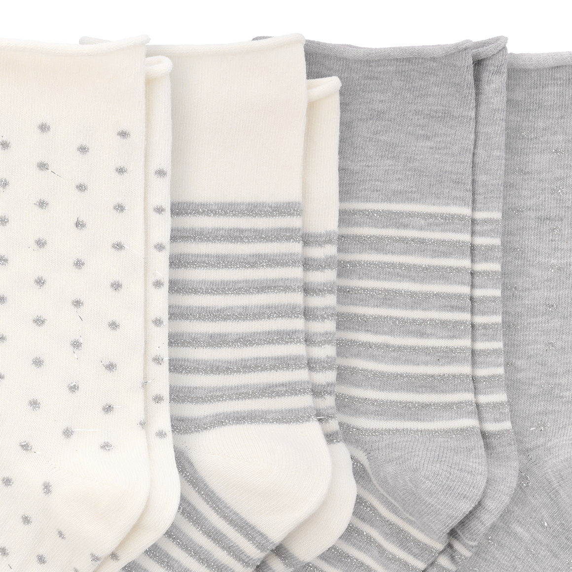 4 paar damessokken met effectgaren