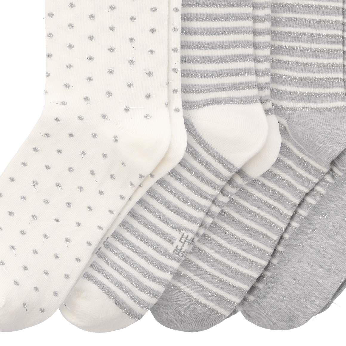 4 paar damessokken met effectgaren