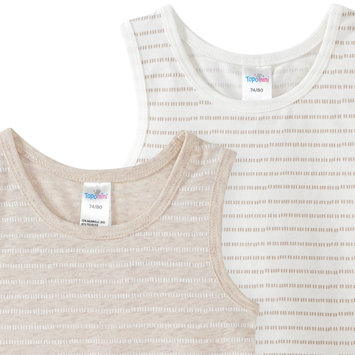 2 babyvestjes van biologisch katoen