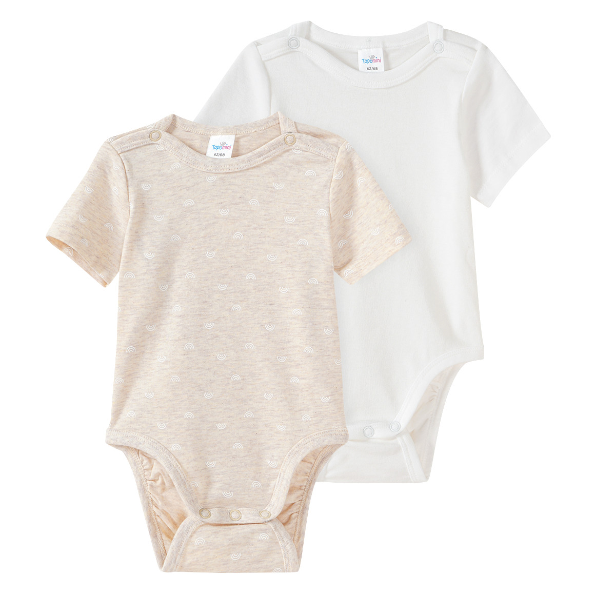 2 Baby Bodys mit Bio-Baumwolle