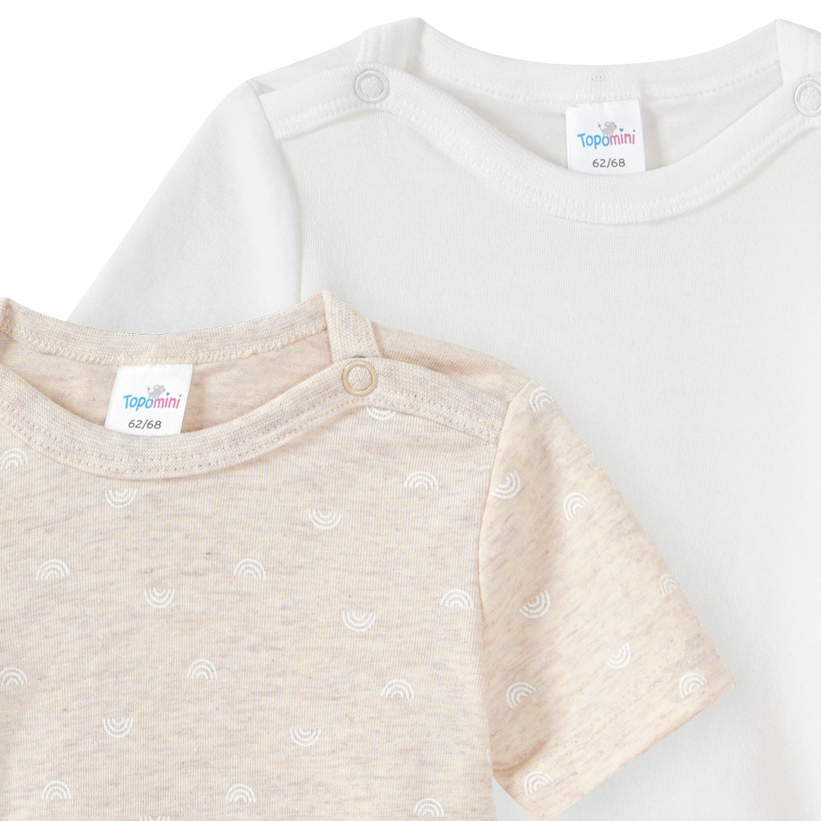 2 Baby Bodys mit Bio-Baumwolle