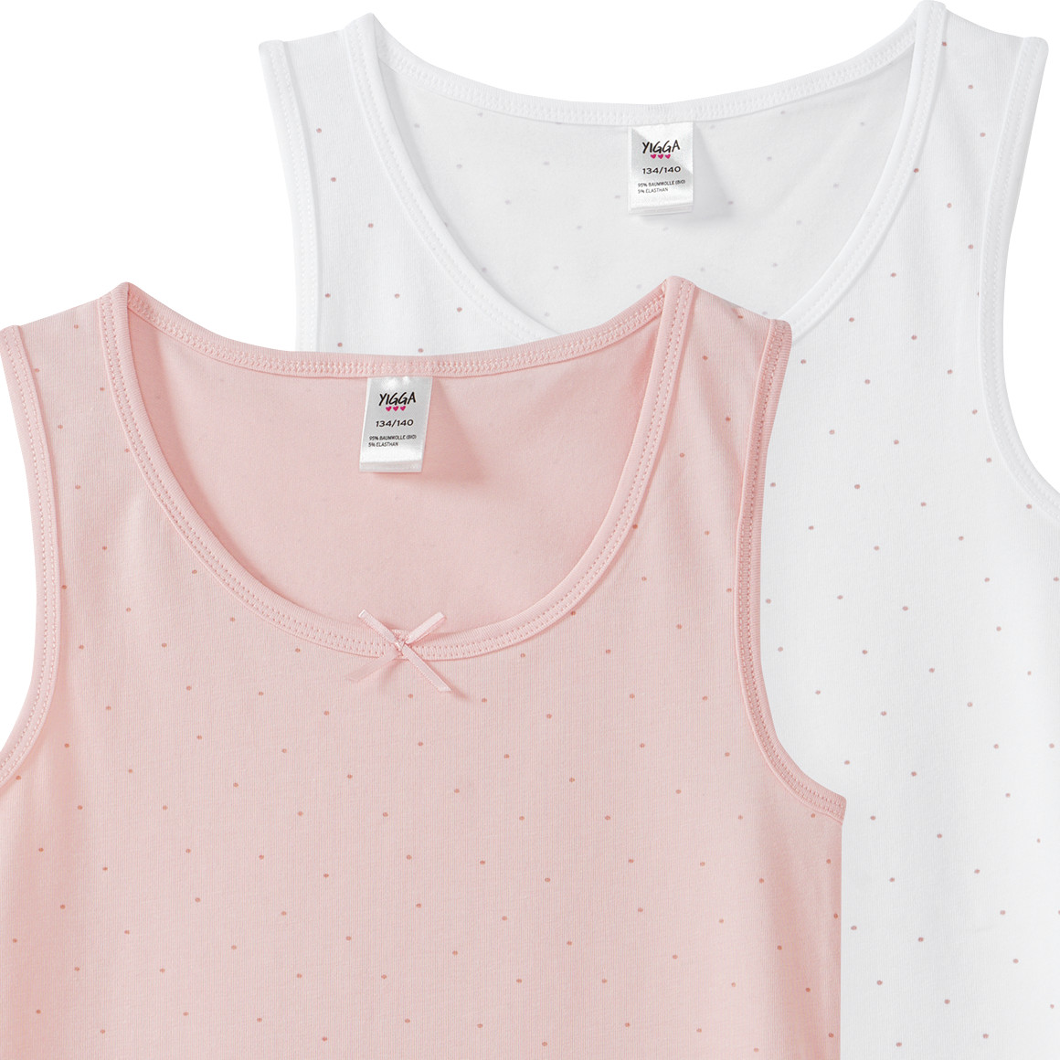 2 meisjesonderhemden als set