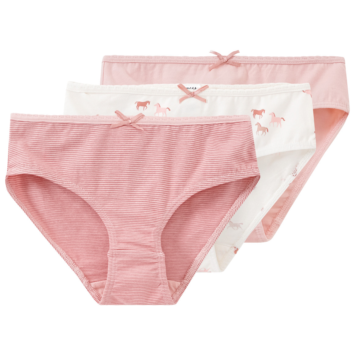 3 meisjesslips in verschillende dessins