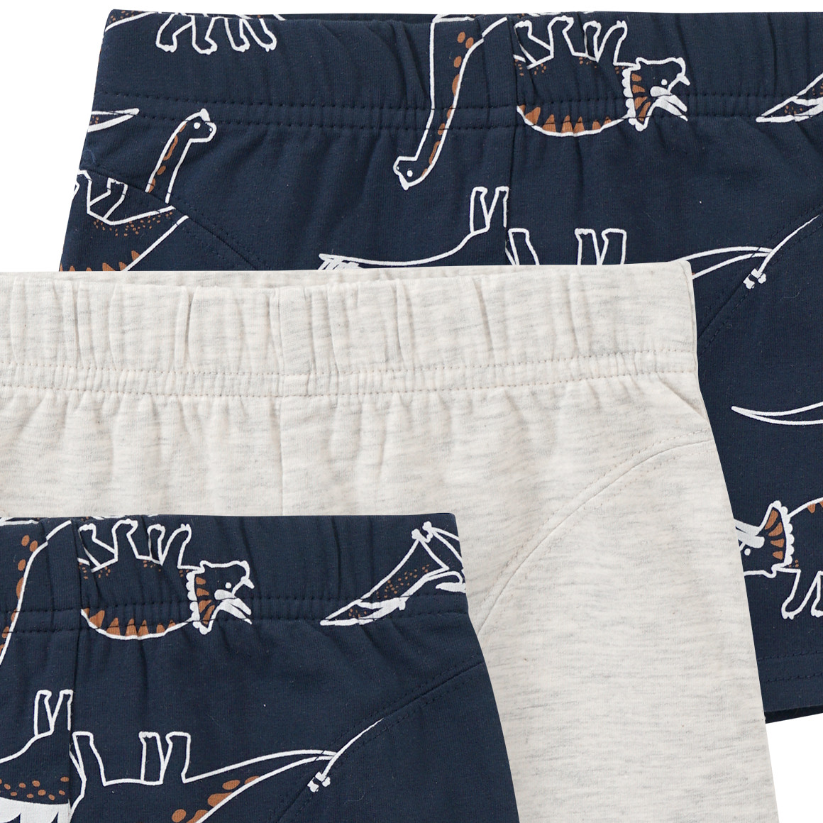 3 Jungen Boxer mit Dino-Motiven