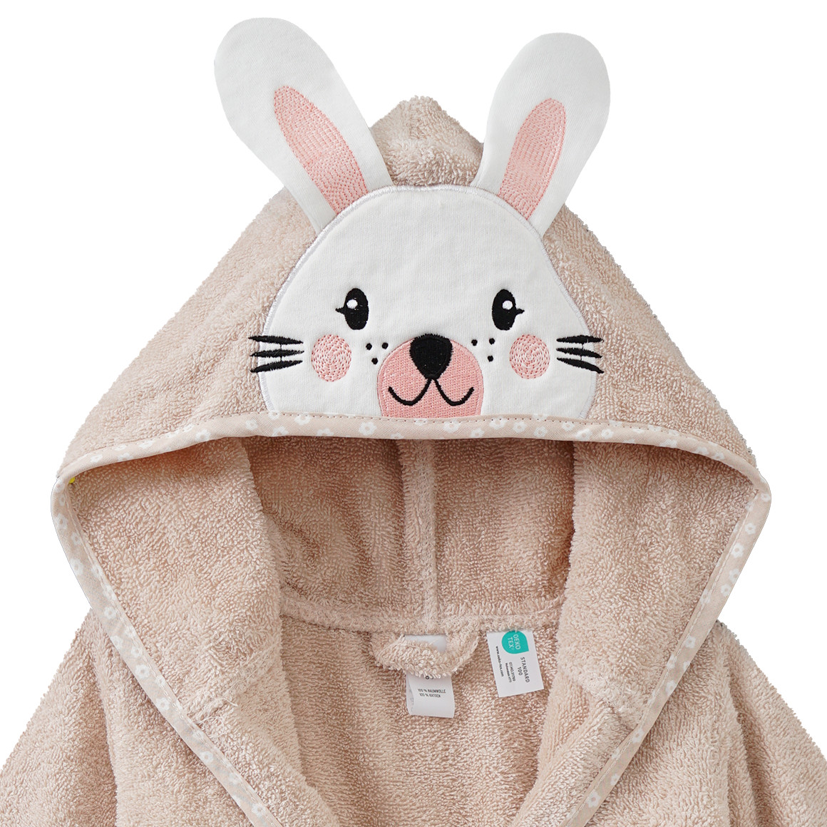 Badjas met hazenapplicatie voor baby's