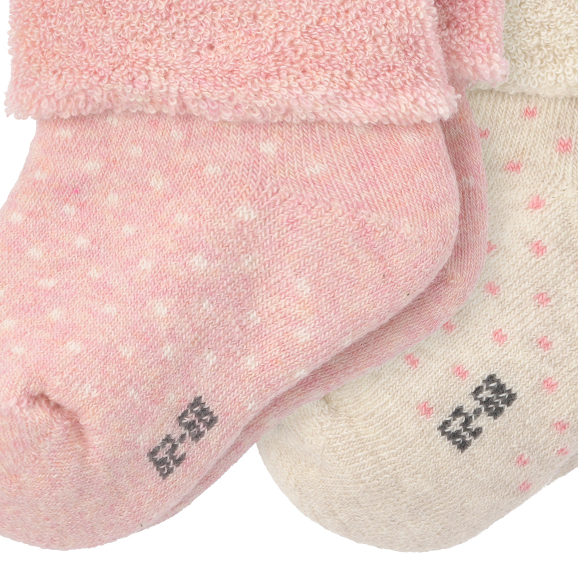 2 paar Newborn sokken met omslag