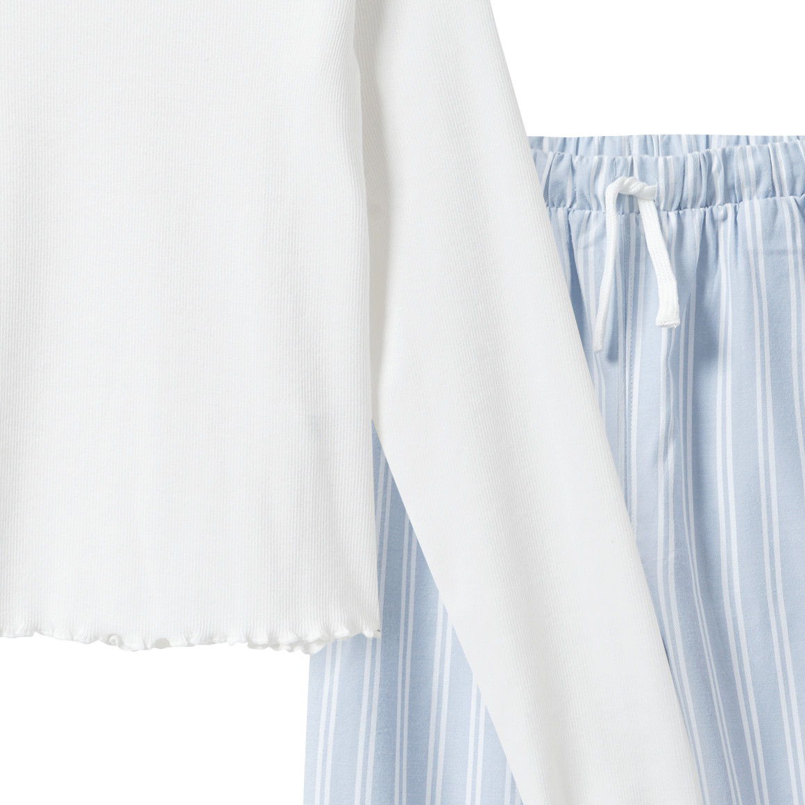 Meisjespyjama met geribbelde structuur