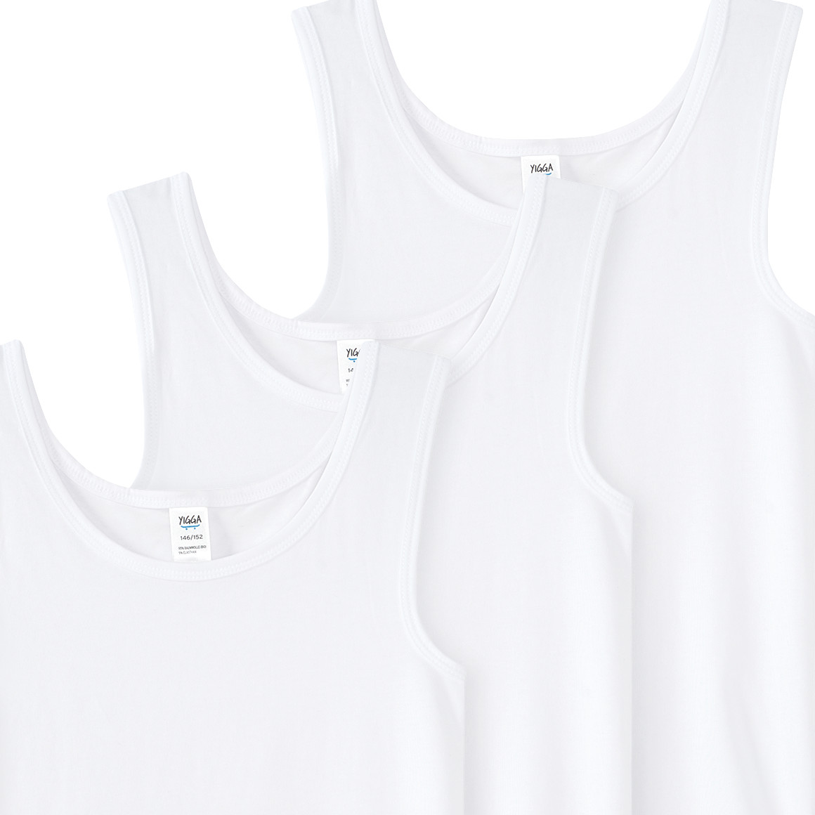 3 Jungen Unterhemden im Basic-Look