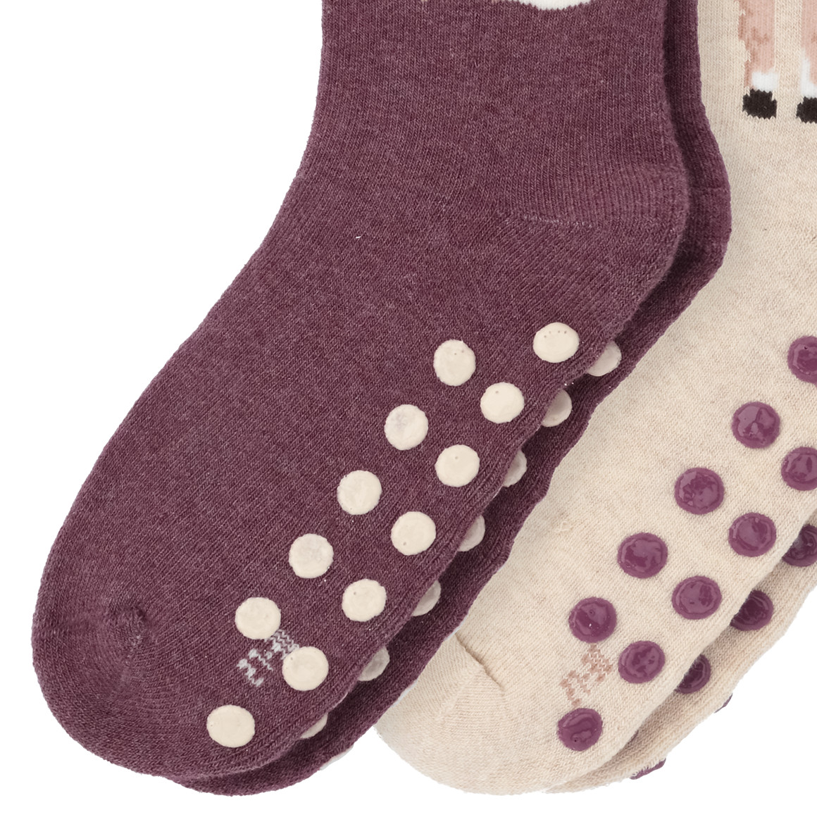 2 Paar Mädchen Stoppersocken mit Pferden