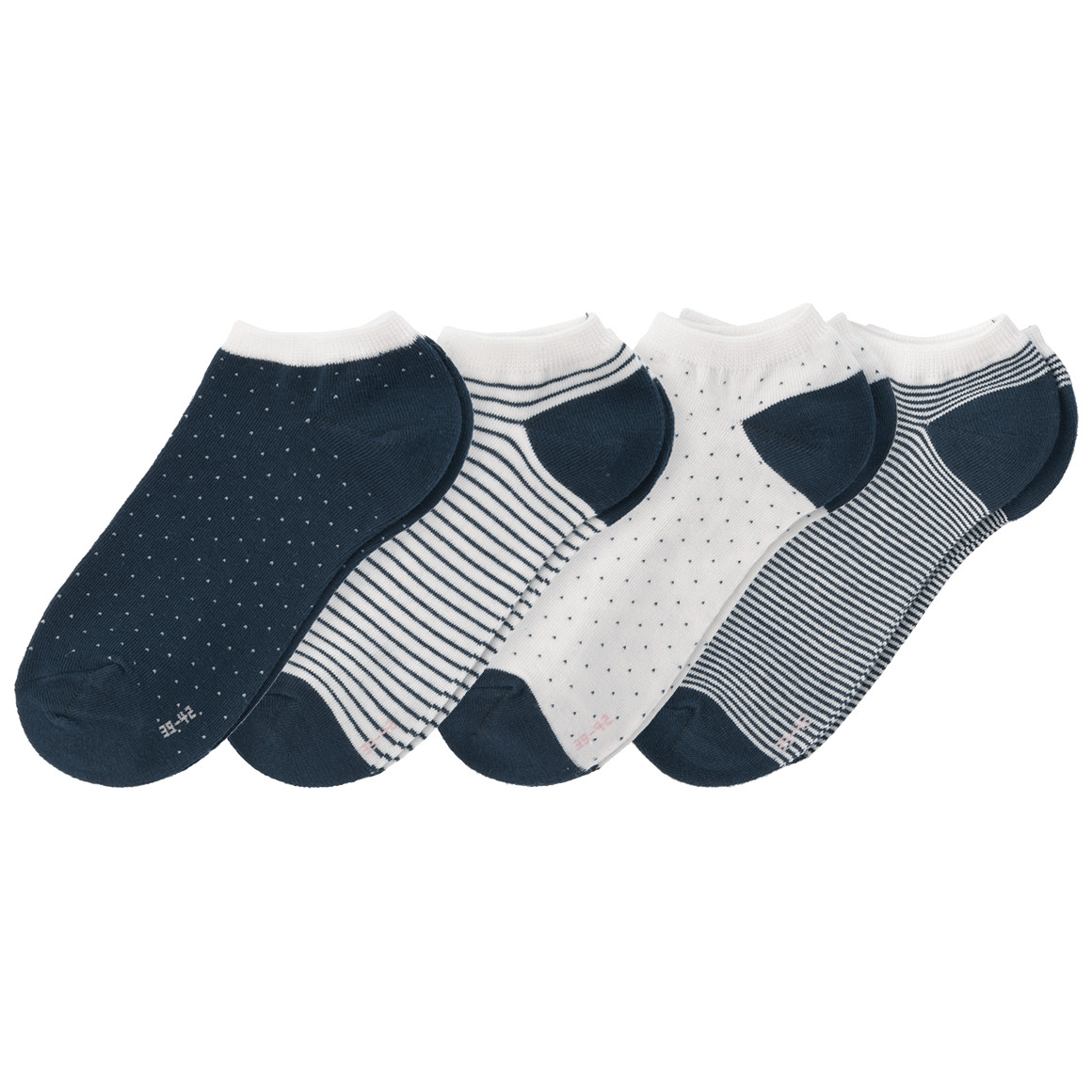 4 Paar Damen Sneaker-Socken im Muster-Mix