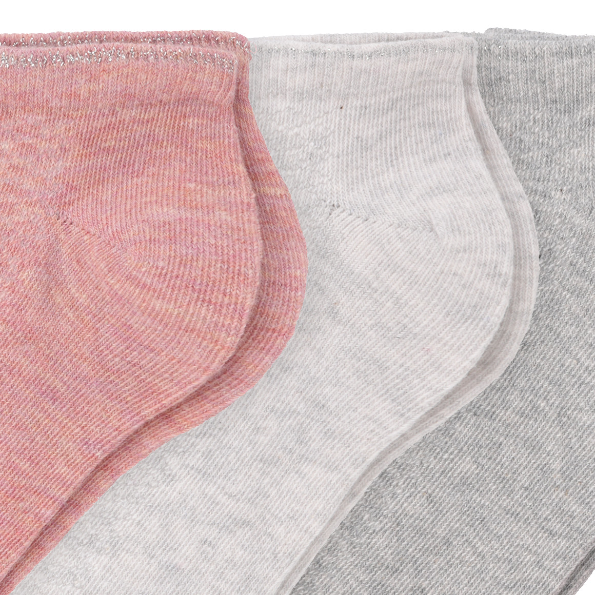 3 Paar Damen Sneaker-Socken mit Struktur