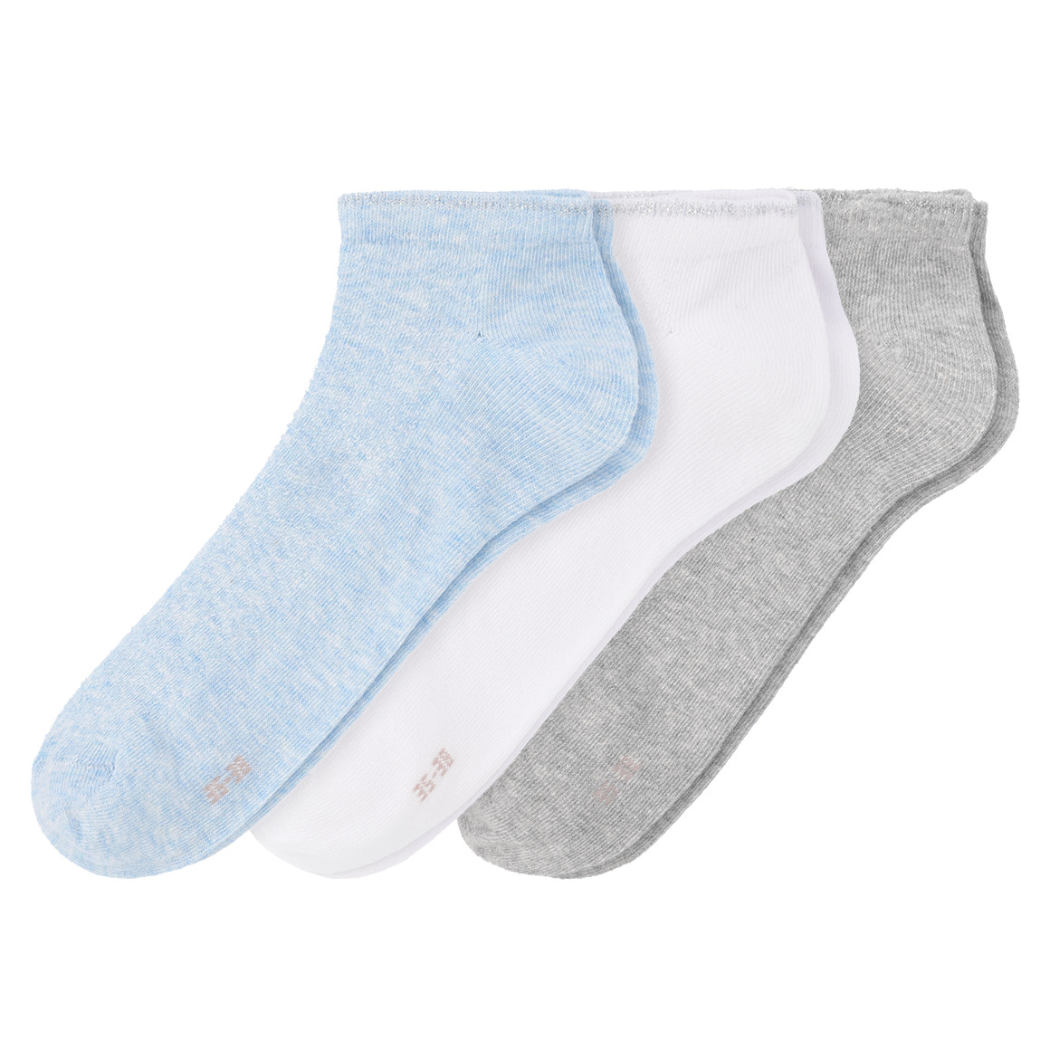 3 Paar Damen Sneaker-Socken mit Struktur