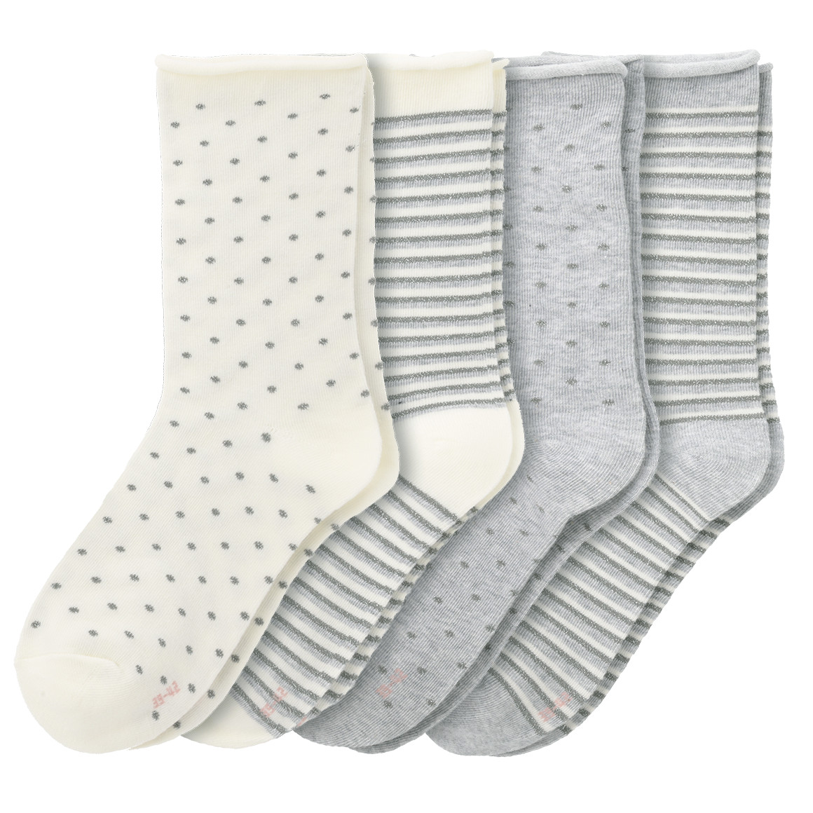4 Paar Damen Socken mit Effektgarn