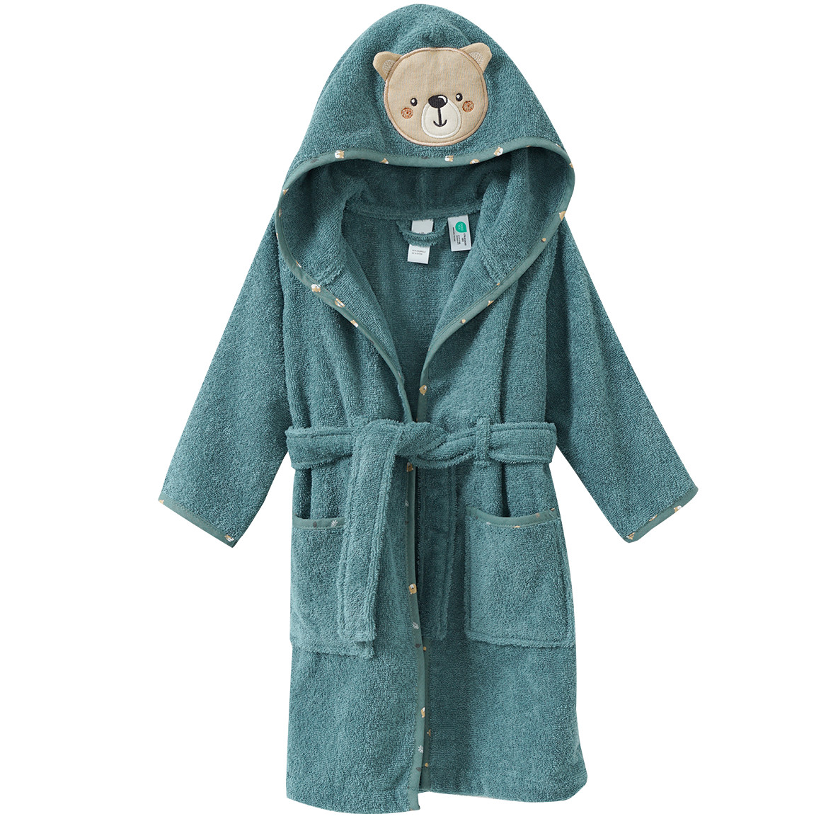 Babybadjas met berenapplicatie